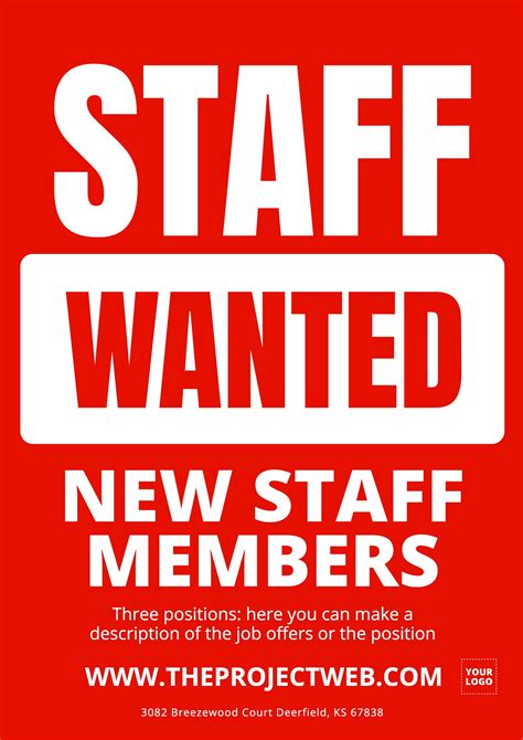 Staff wanted poster example