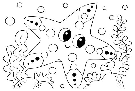 Starfish coloring pages online