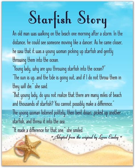 Inspirational posters based on the starfish story