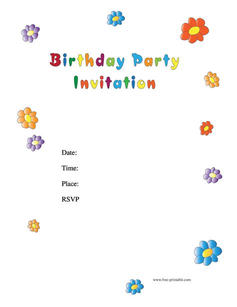 Free Printable Word Stationery Templates for Parties