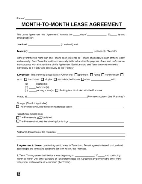 Statistical Data on Month-to-Month Rental Agreements Word