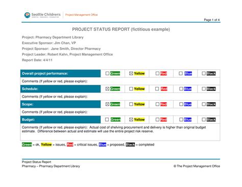 Status Report Example