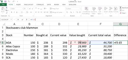 Stock Day Span Excel Formula