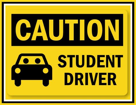 Student Driver Signs Templates Free