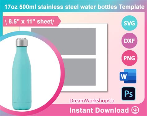 Sublimation Templates for Water Bottles