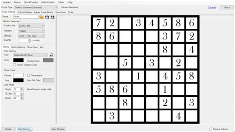 Sudoku creation