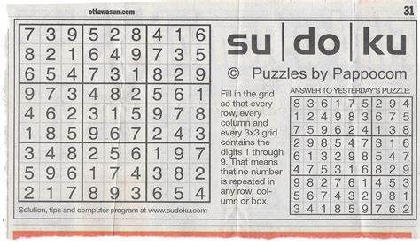 Sudoku Newspaper