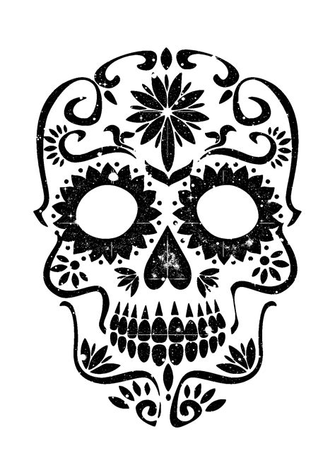 Beautiful Sugar Skull Template