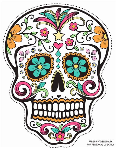 Colorful Sugar Skull Template