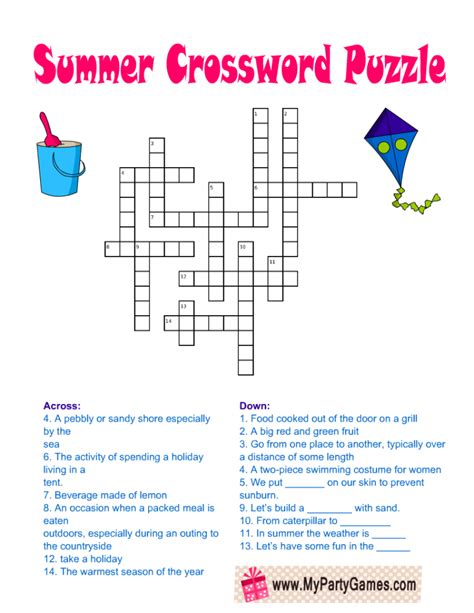 Summer Crossword Puzzle Resources