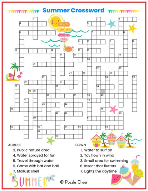 Summer Crossword Puzzle Variations