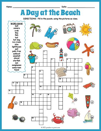 Summer Crossword Puzzles