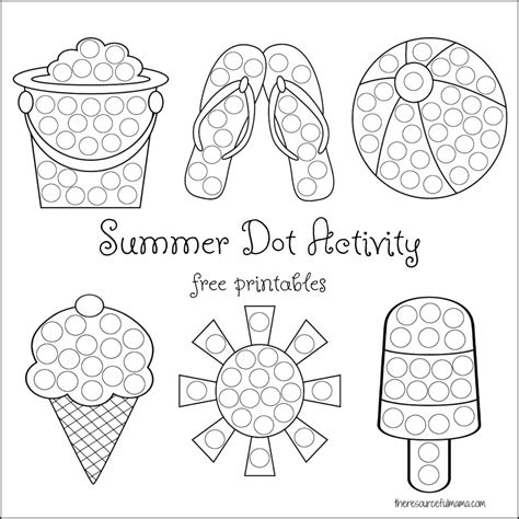 Summer Do A Dot Printables for Kids