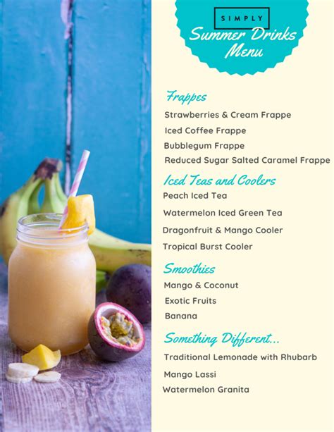 Summer drinks menu inspiration