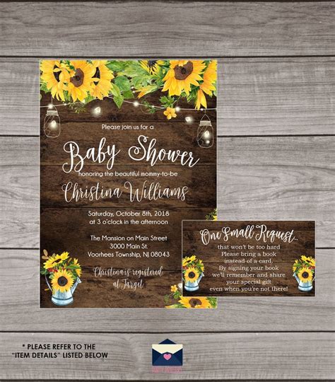 Sunflower Baby Shower Invitation