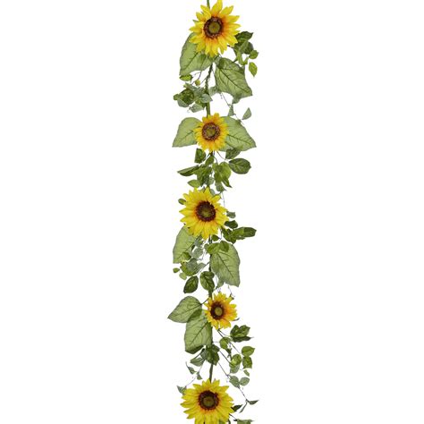 Sunflower garland template for banners and gift tags