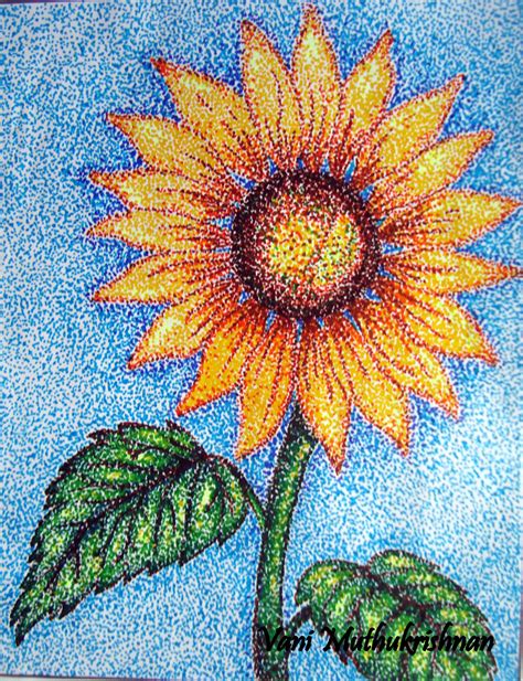 Description of Sunflower Pointillism