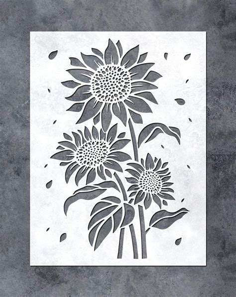 Sunflower Stencil Design 1