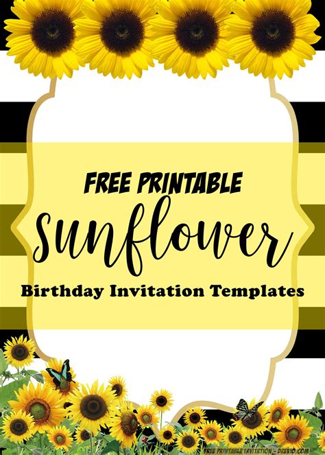 Sunflower templates for birthdays