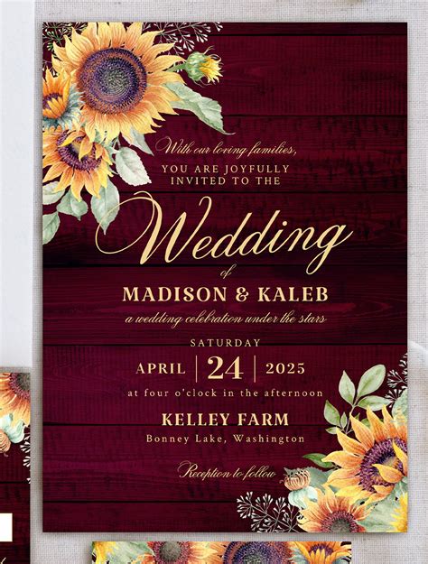 Sunflower Wedding Invitation