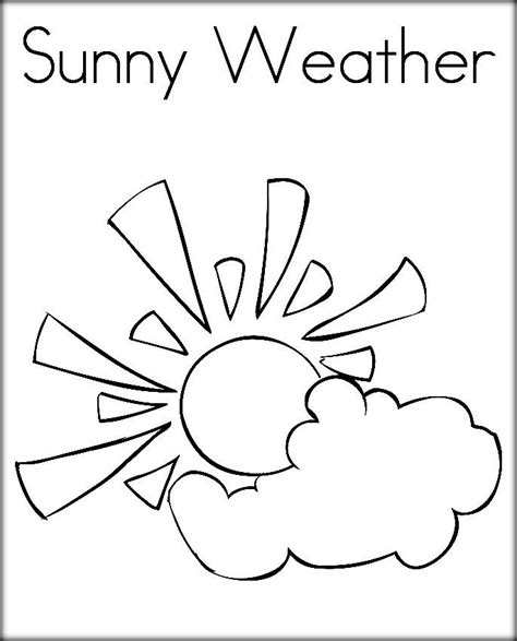 Sunny weather coloring page for kids