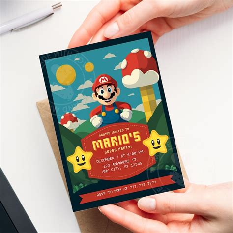 Super Mario Birthday Invitations