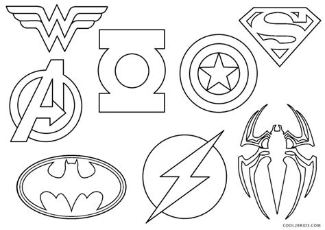 Superhero symbol coloring page