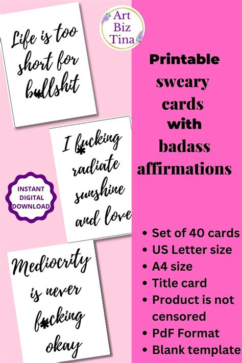 Sweary Affirmations for Self-Esteem