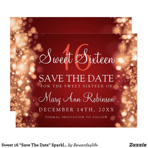 Sweet 16 Save Date Template 4