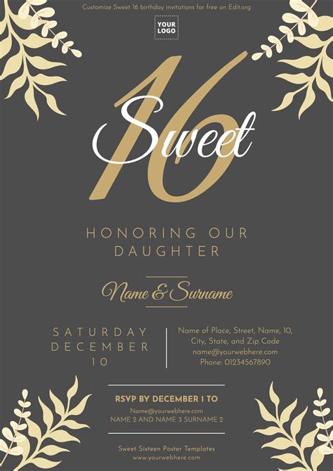 Sweet 16 Save Date Templates