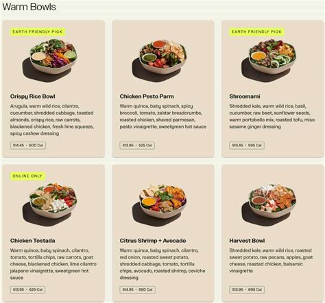 Sweetgreen menu prices