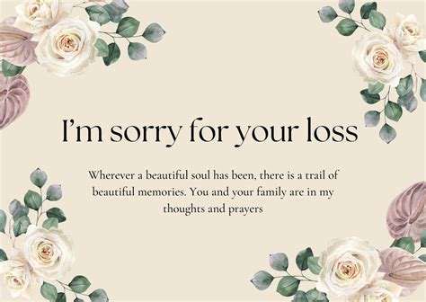 Sympathy card with a quote