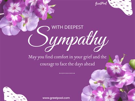 Sympathy card with a simple design