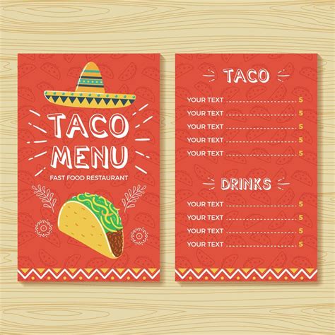 Taco Menu Templates