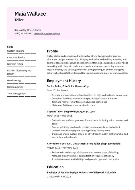 Tailoring the Resume to the Job Application