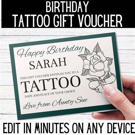 Tattoo gift template ideas