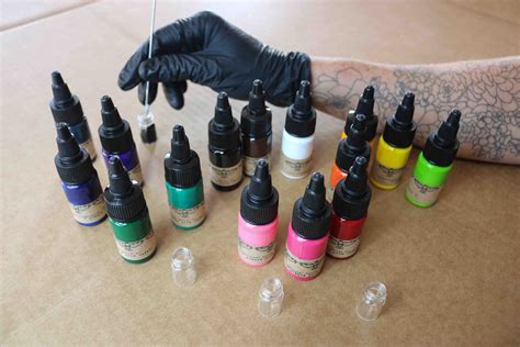 Tattoo ink bottles