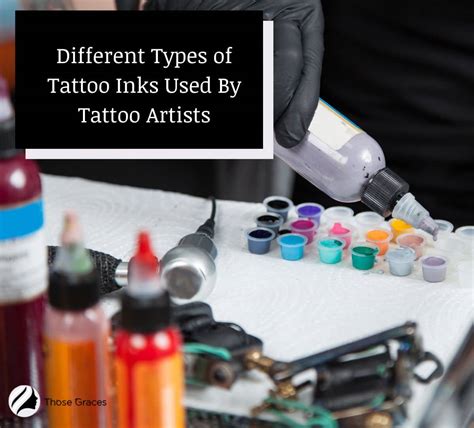 Different types of tattoo ink