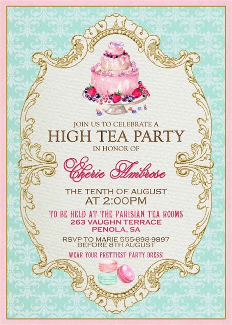 Tea Party Invitation Templates