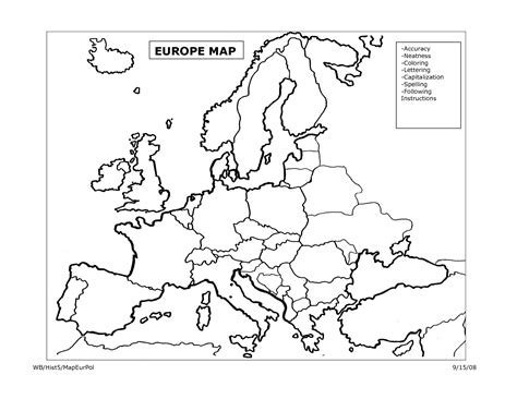 Teaching with Europe Map Printable Blank