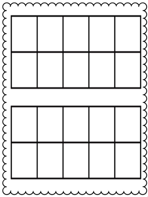 Tens frame printable example 4