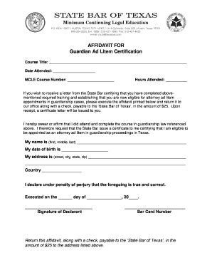 Example of Texas Guardianship Form