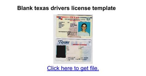 Texas ID Template Customization