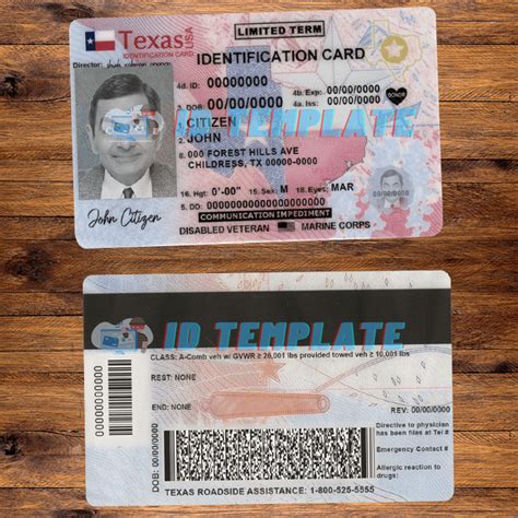 Texas ID Template Example 10