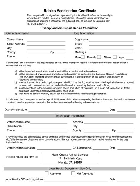 Texas Rabies Certificate Template 9