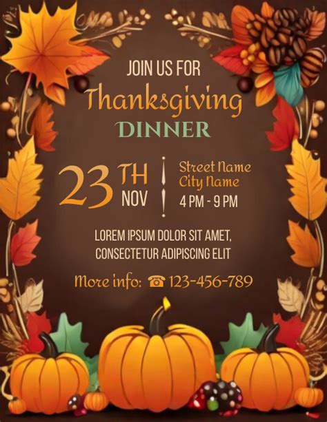 Thanksgiving Dinner Flyer Template