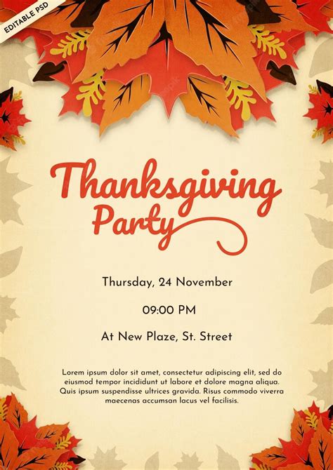 Description of Thanksgiving Festival Invitations