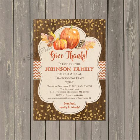 Editable Thanksgiving Invitation Template