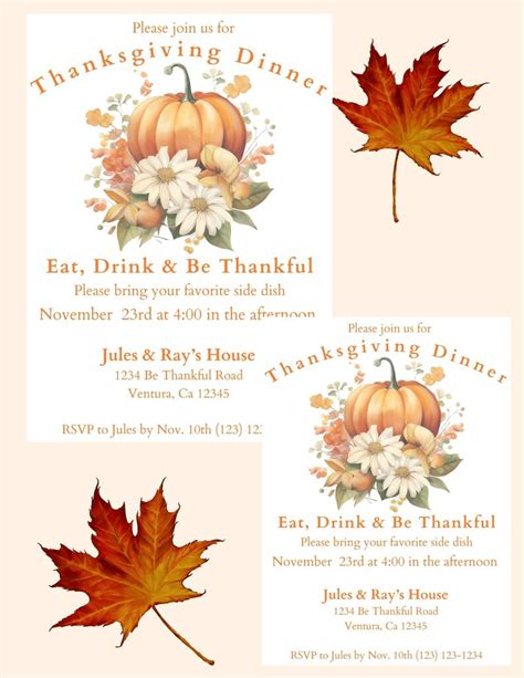 Steps to Create Editable Thanksgiving Invitation Templates