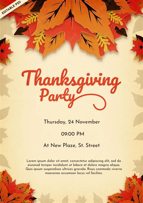 Thanksgiving Party Invitations